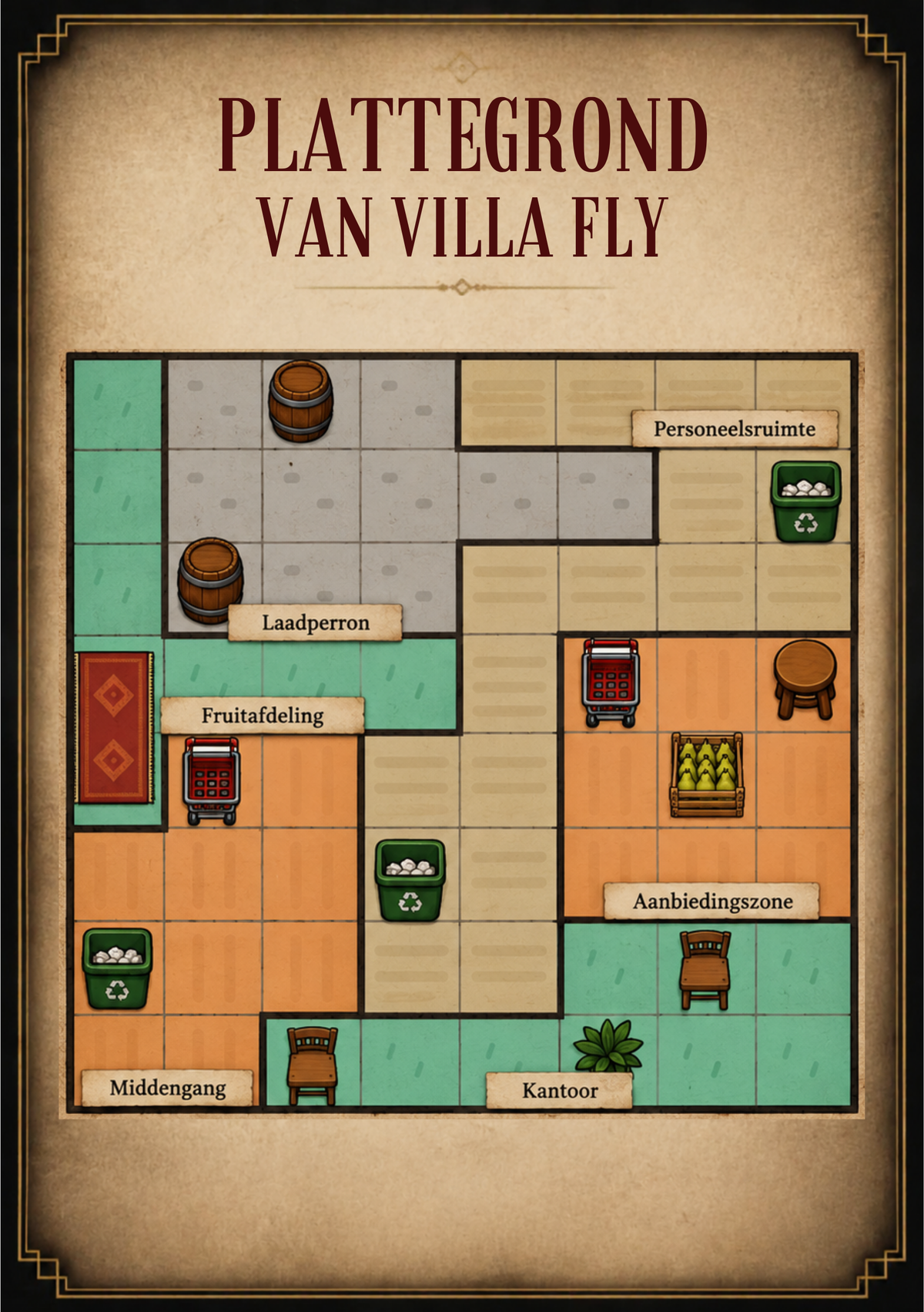 Plattegrond van een moordzaak puzzel
